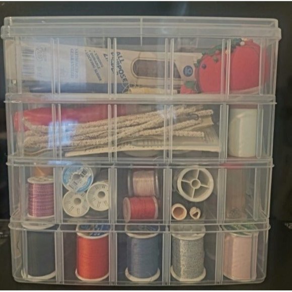 Bins & Things Clear 3-Tier Stackable Storage Containers with lids -18 Adjustable - Picture 2 of 2